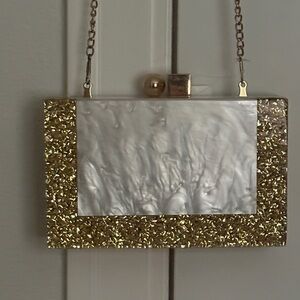 Nina Gold and Silver Clutch